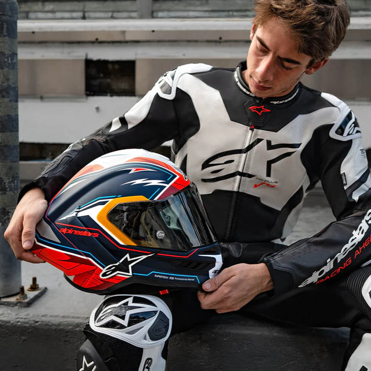 Alpinestars Supertech R10 Pedro Acosta Blue / Red / Matt White - FREE UK Shipping, FREE 365 Day Returns | Moto Central