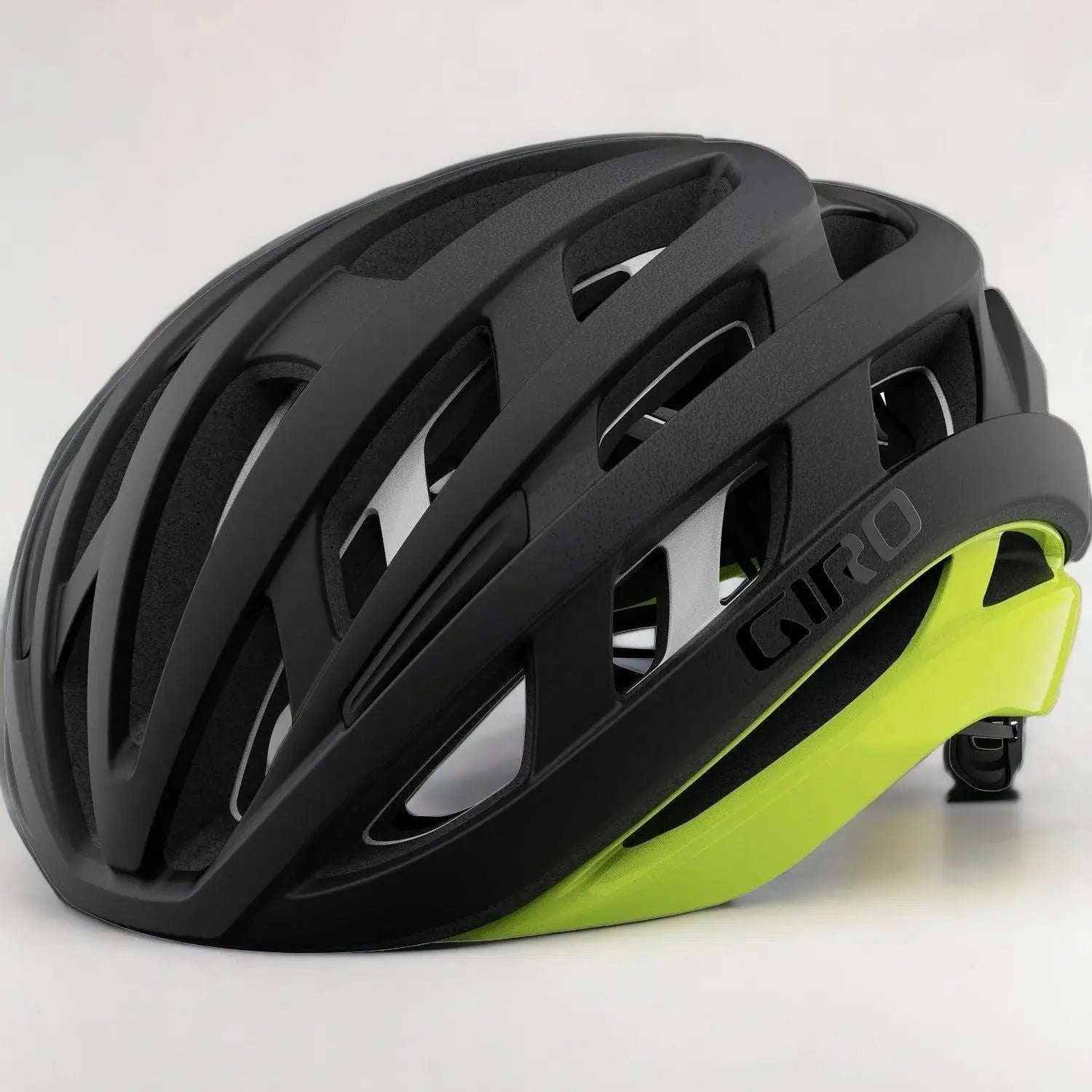 Giro Helios Spherical Road Helmet Matt Black / Highlight Yellow - FREE UK Shipping, FREE 365 Day Returns | Moto Central
