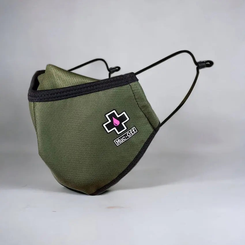 Muc-Off Reusable Face Mask Green - FREE UK Shipping, FREE 365 Day Returns | Moto Central
