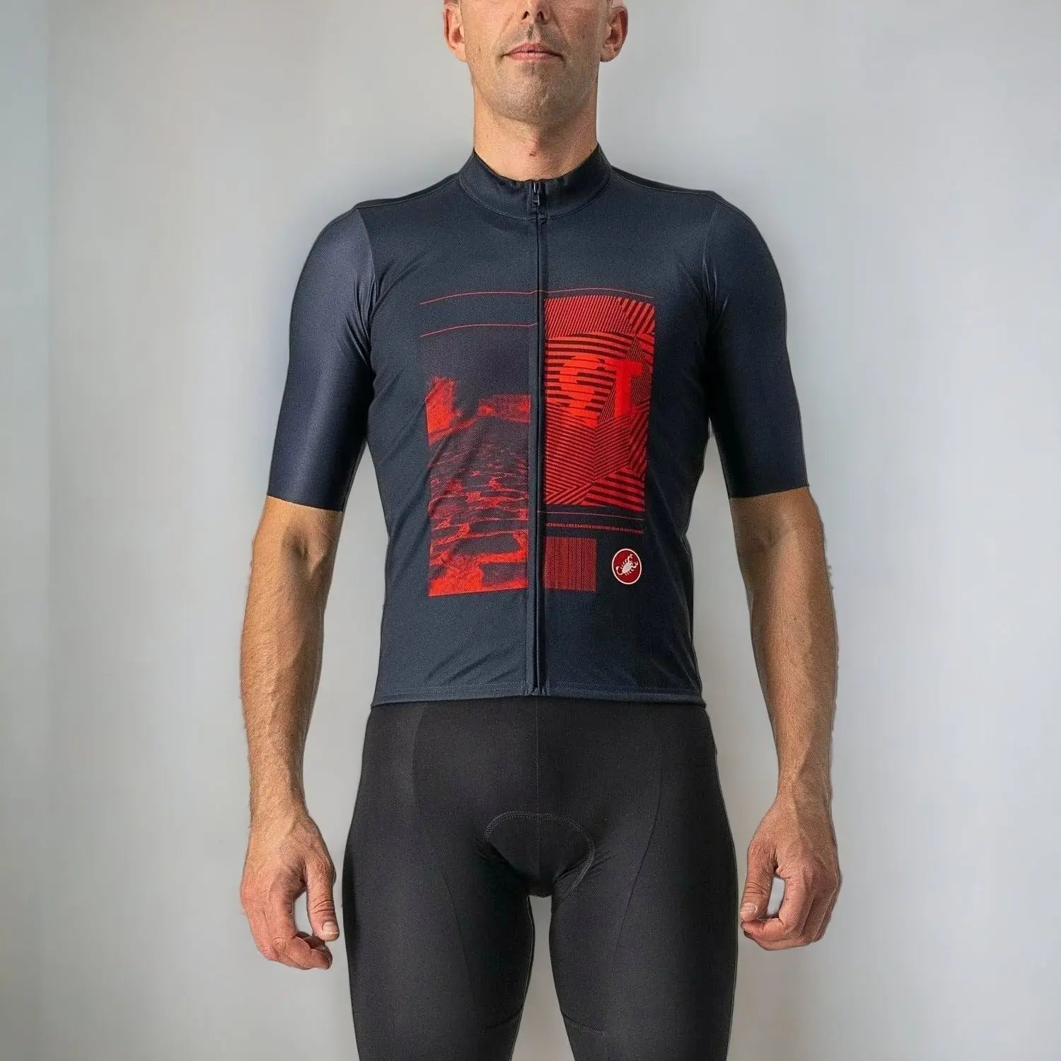 Castelli 13 Screen Jersey Savile Blue / Red - FREE UK Shipping, FREE 365 Day Returns | Moto Central