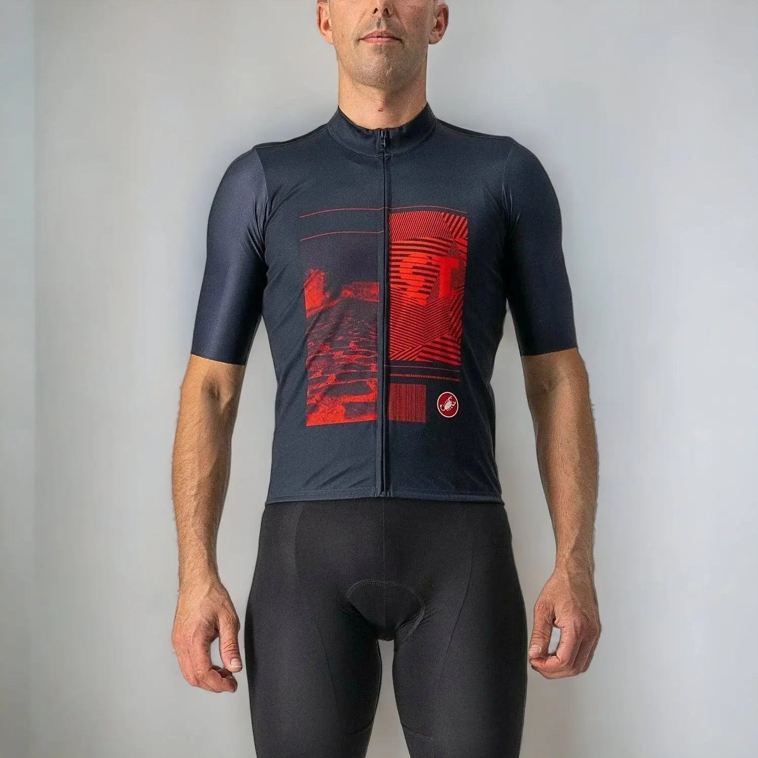 Castelli 13 Screen Jersey Savile Blue / Red - FREE UK Shipping, FREE 365 Day Returns | Moto Central