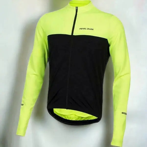 Pearl Izumi Quest Thermal Jersey Screaming Yellow / Navy - FREE UK Shipping, FREE 365 Day Returns | Moto Central