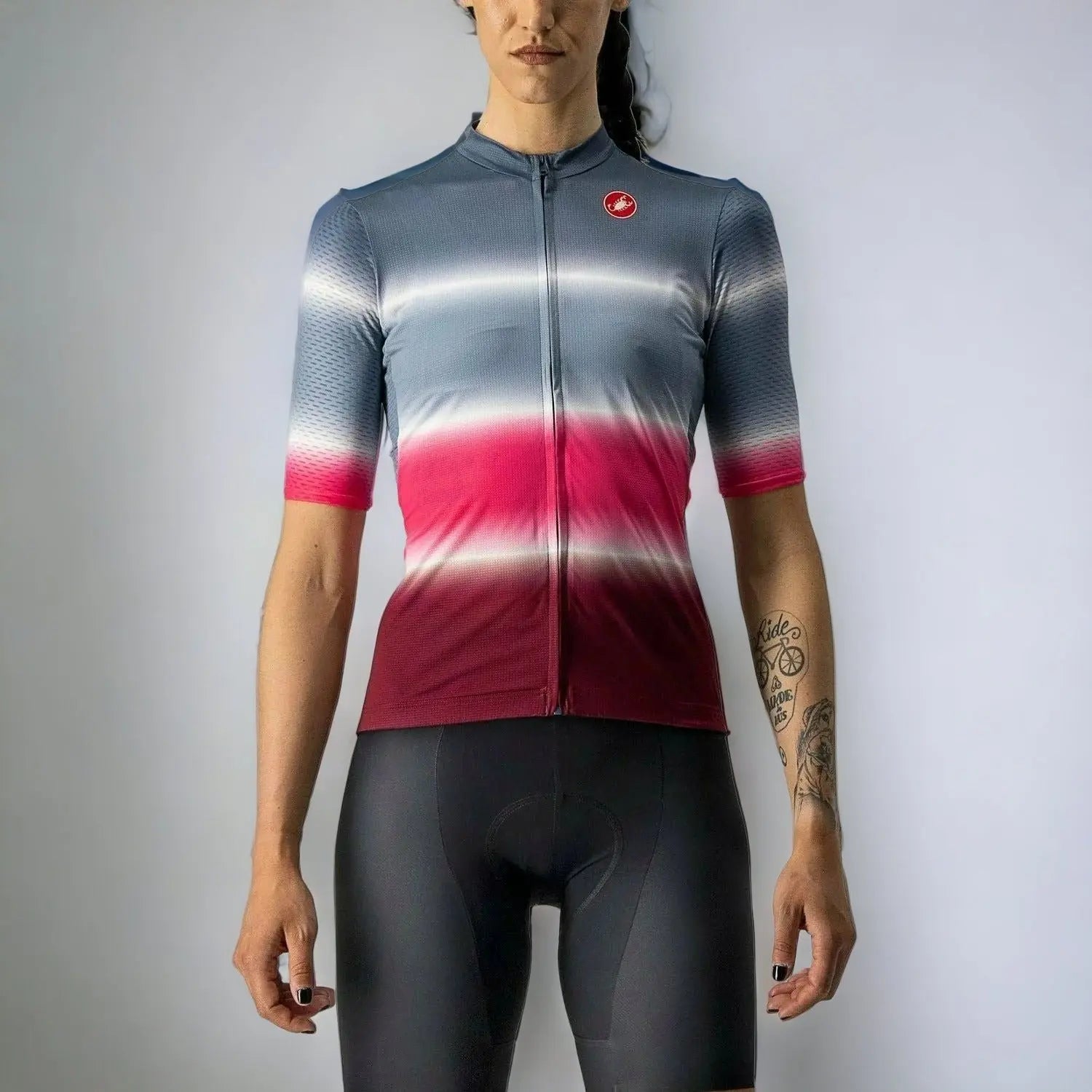 Castelli Dolce Ladies Jersey Light Steel Blue / Bordeaux - FREE UK Shipping, FREE 365 Day Returns | Moto Central
