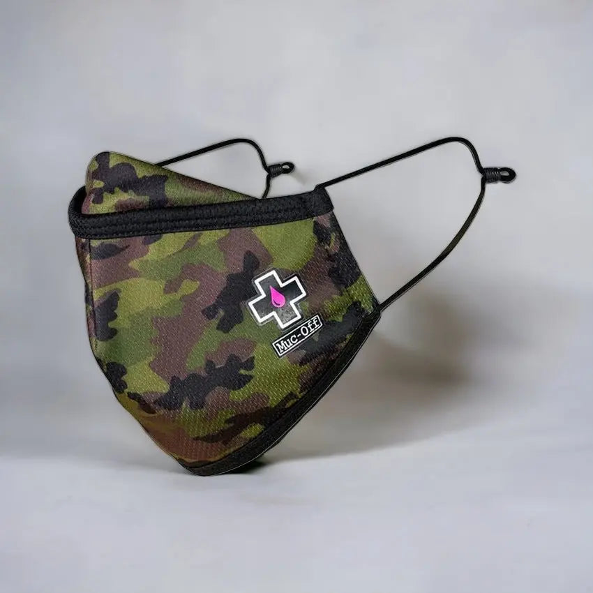 Muc-Off Reusable Face Mask Woodland Camo - FREE UK Shipping, FREE 365 Day Returns | Moto Central