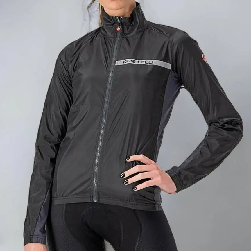 Castelli Squadra Stretch Ladies Jacket Light Black / Dark Grey - FREE UK Shipping, FREE 365 Day Returns | Moto Central
