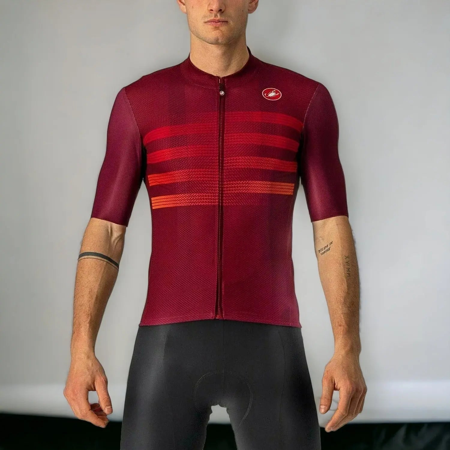 Castelli Endurance Pro Jersey Bordeaux / Red / Orange - FREE UK Shipping, FREE 365 Day Returns | Moto Central