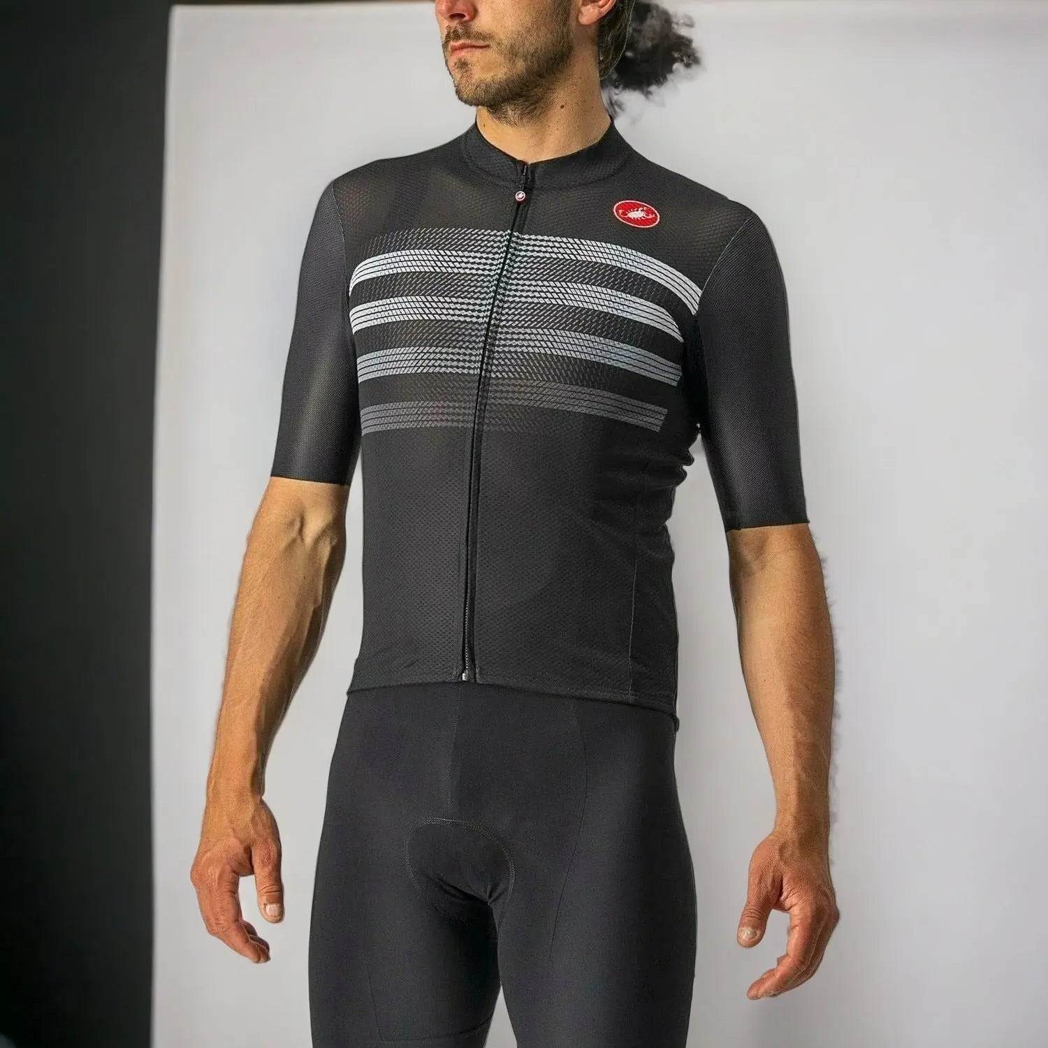 Castelli Endurance Pro Jersey Light Black / White / Grey - FREE UK Shipping, FREE 365 Day Returns | Moto Central