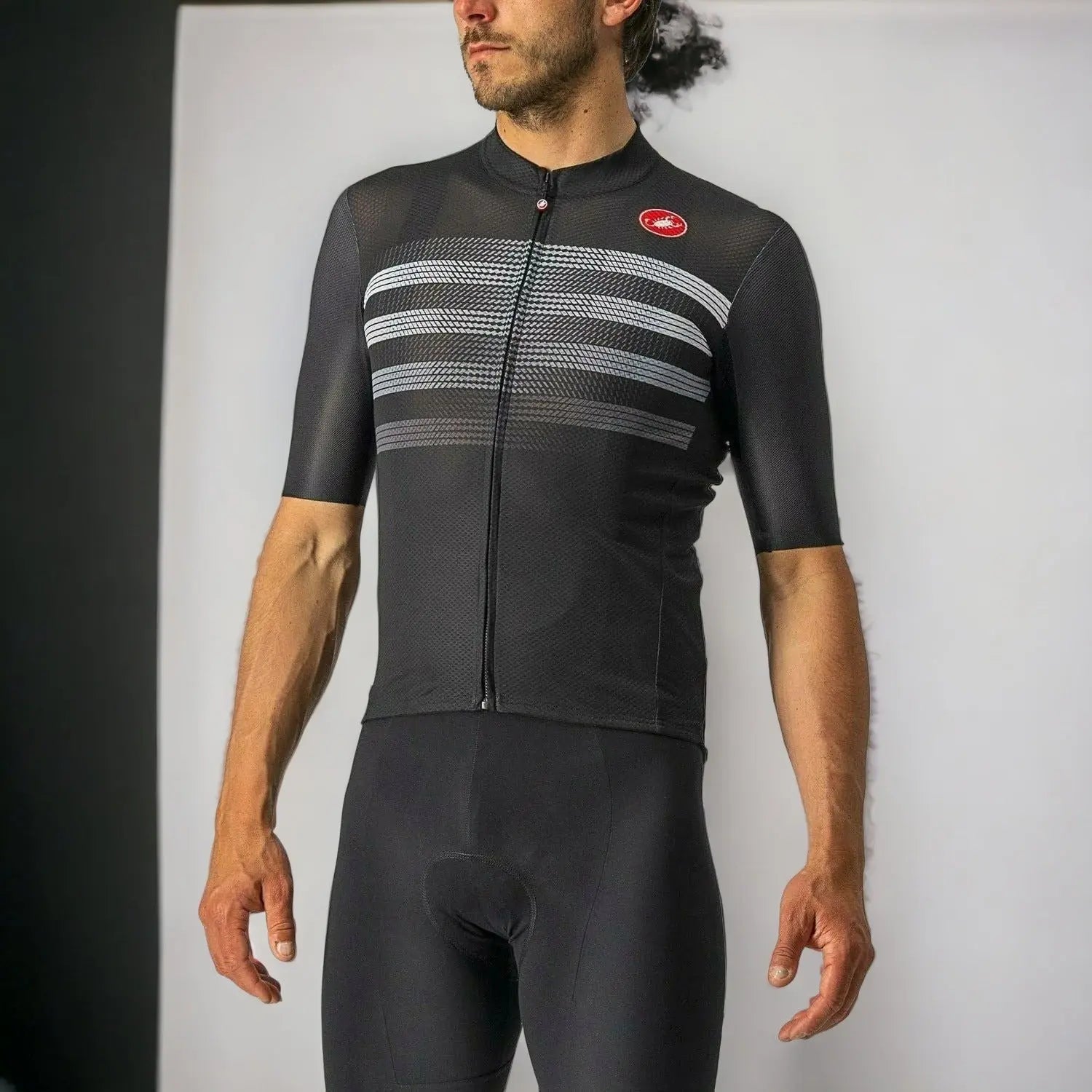 Castelli Endurance Pro Jersey Light Black / White / Grey - FREE UK Shipping, FREE 365 Day Returns | Moto Central