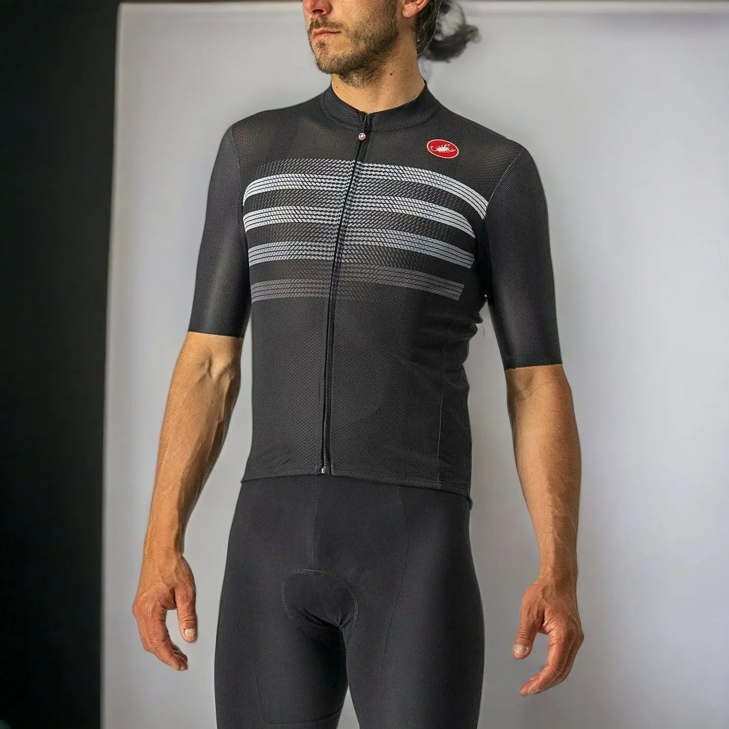 Castelli Endurance Pro Jersey Light Black / White / Grey - FREE UK Shipping, FREE 365 Day Returns | Moto Central