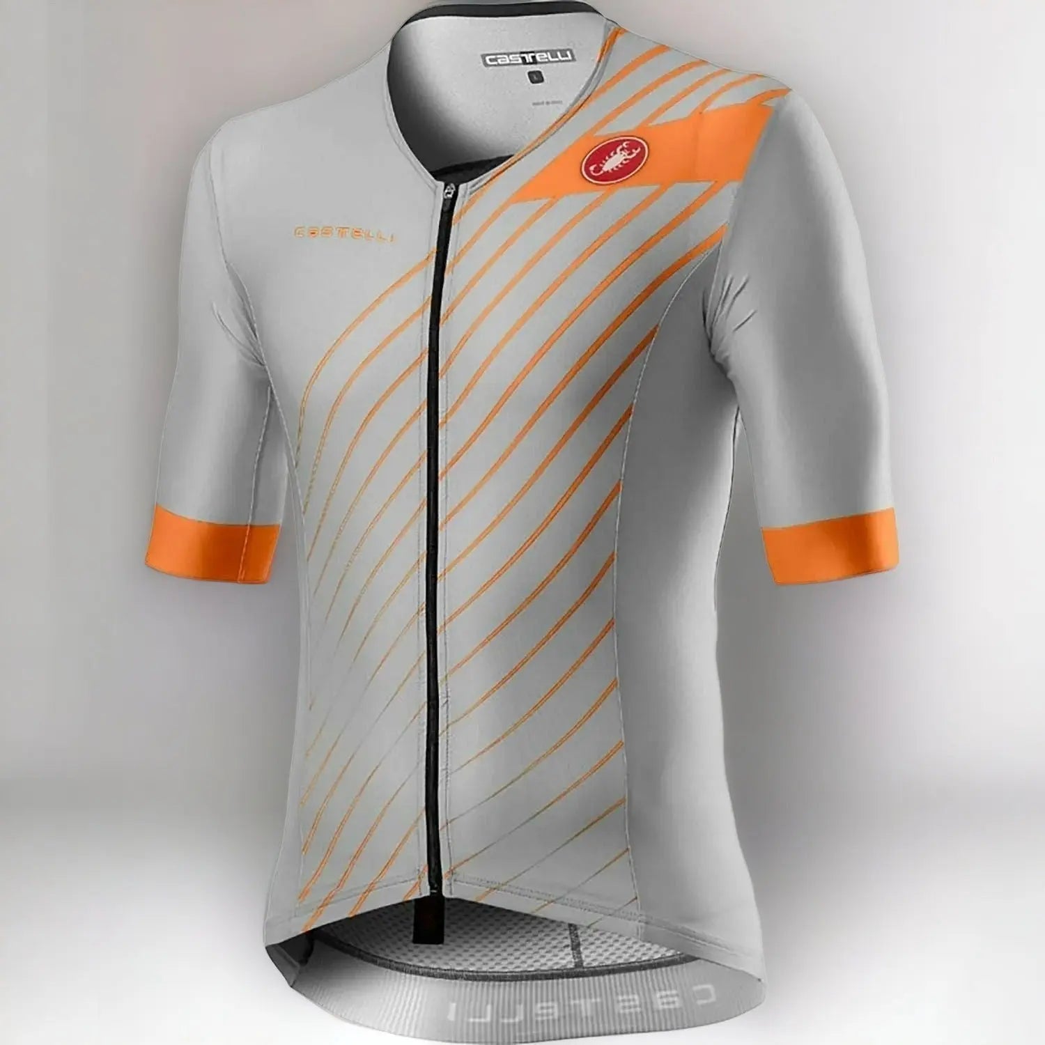 Castelli Free Speed 2 Race Top Silver Grey / Brilliant Orange - FREE UK Shipping, FREE 365 Day Returns | Moto Central