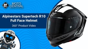 Alpinestars Supertech R10 Solid ECE 06 / FIM Full Face Helmet Matt & Gloss Black / Carbon - FREE UK Shipping, FREE 365 Day Returns | Moto Central