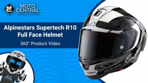 Alpinestars Supertech R10 Element ECE 06 / FIM Full Face Helmet Gloss Black / Carbon / Silver - FREE UK Shipping, FREE 365 Day Returns | Moto Central