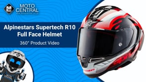 Alpinestars Supertech R10 Team ECE 06 / FIM Full Face Helmet Black / Carbon / Red / Gloss White - FREE UK Shipping, FREE 365 Day Returns | Moto Central