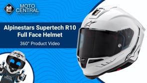 Alpinestars Supertech R10 Solid ECE 06 / FIM Full Face Helmet Gloss White / Matt Black - FREE UK Shipping, FREE 365 Day Returns | Moto Central