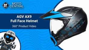 AGV AX9 Antartica Full Face Helmet Matt Black / Cyan - FREE UK Shipping, FREE 365 Day Returns | Moto Central