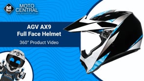 AGV AX9 North Full Face Helmet Black / White / Cyan - FREE UK Shipping, FREE 365 Day Returns | Moto Central