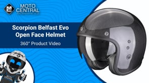 Scorpion Belfast Evo Carbon Open Face Helmet Solid Black - FREE UK Shipping, FREE 365 Day Returns | Moto Central