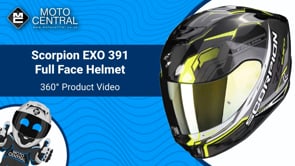 Scorpion EXO 391 Haut Full Face Helmet Black / Silver / Yellow - FREE UK Shipping, FREE 365 Day Returns | Moto Central