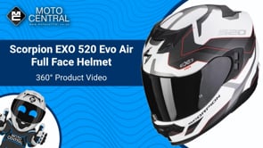 Scorpion EXO 520 Evo Air Elan Full Face Helmet White / Silver / Red - FREE UK Shipping, FREE 365 Day Returns | Moto Central