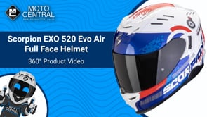 Scorpion EXO 520 Evo Air Titan Full Face Helmet White / Blue / Red - FREE UK Shipping, FREE 365 Day Returns | Moto Central