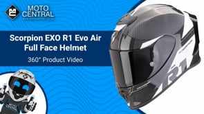 Scorpion EXO R1 Air Evo Carbon Full Face Helmet Rally Black / White - FREE UK Shipping, FREE 365 Day Returns | Moto Central