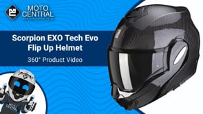 Scorpion EXO-Tech Evo Carbon Flip-Up Helmet Gloss Black - FREE UK Shipping, FREE 365 Day Returns | Moto Central