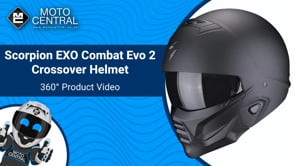 Scorpion EXO Combat Evo 2 Crossover Helmet Matt Black - FREE UK Shipping, FREE 365 Day Returns | Moto Central