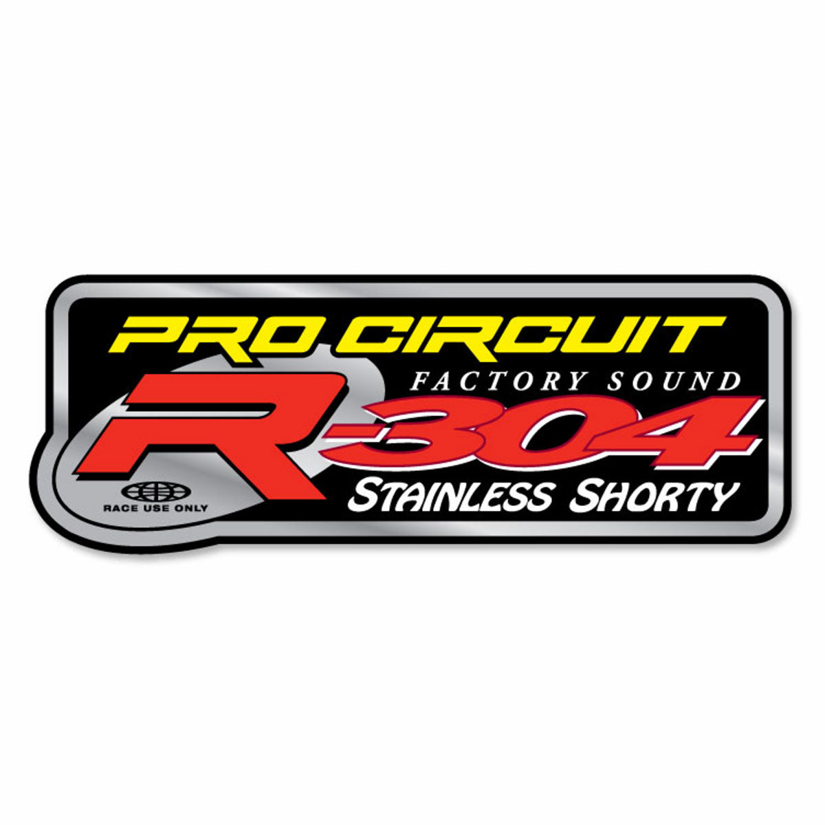 Pro Circuit R-304 Stainless Shorty Logo Decal For Exhaust Systems