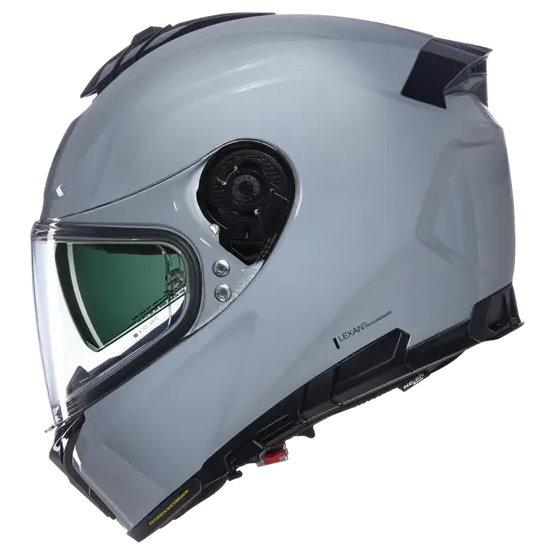 Nolan N80-8 Classico Silver Grey full-face motorcycle helmet, left three-quarter view