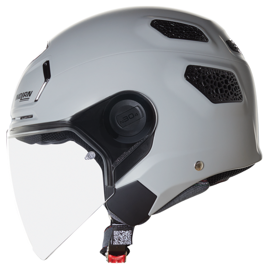 Nolan N30-4 T Classico Grey open-face motorcycle helmet, three-quarter side view