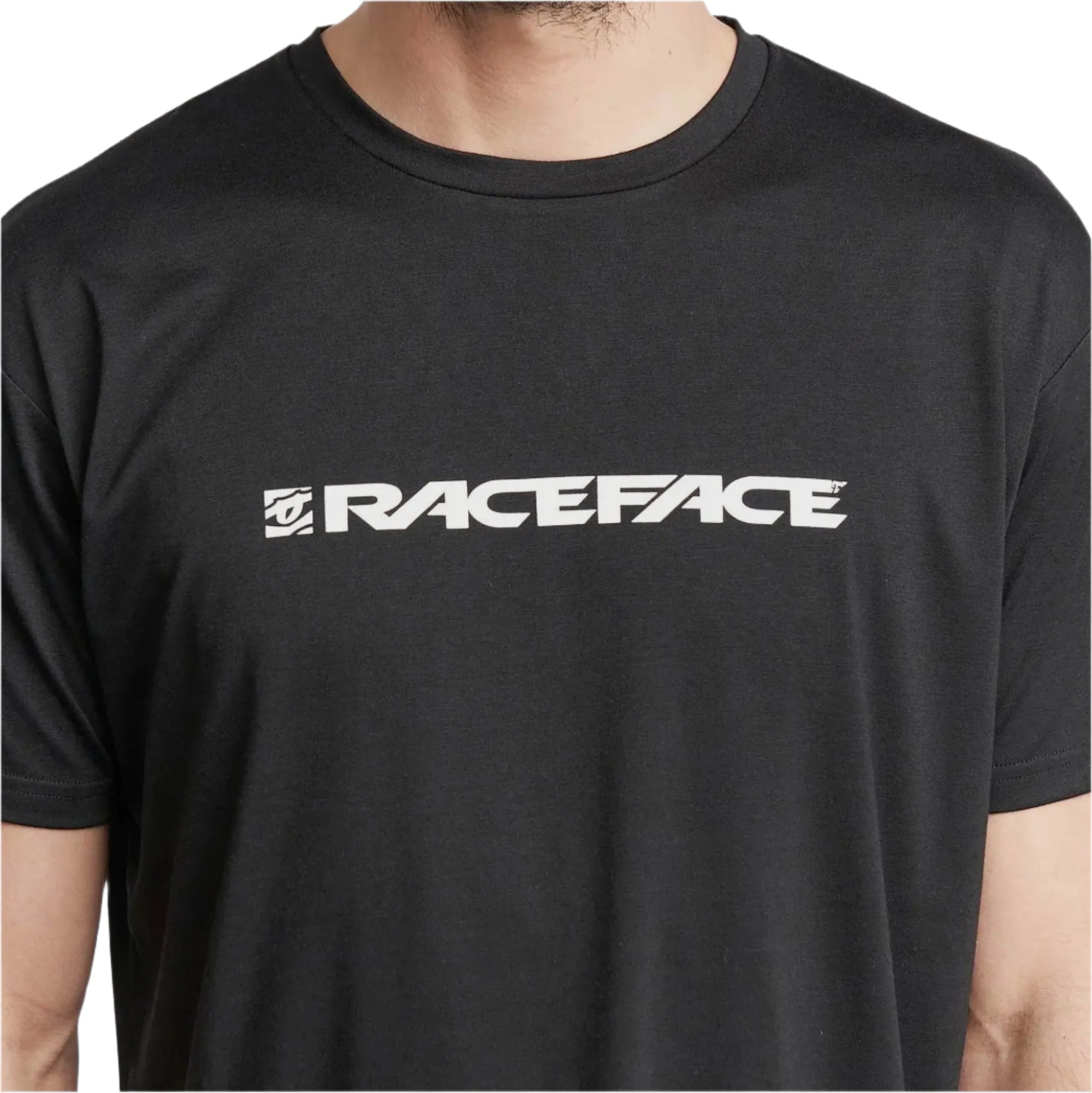 Race Face Classic Logo Short Sleeves Cycle T-Shirt Black - FREE UK Shipping, FREE 365 Day Returns | Moto Central