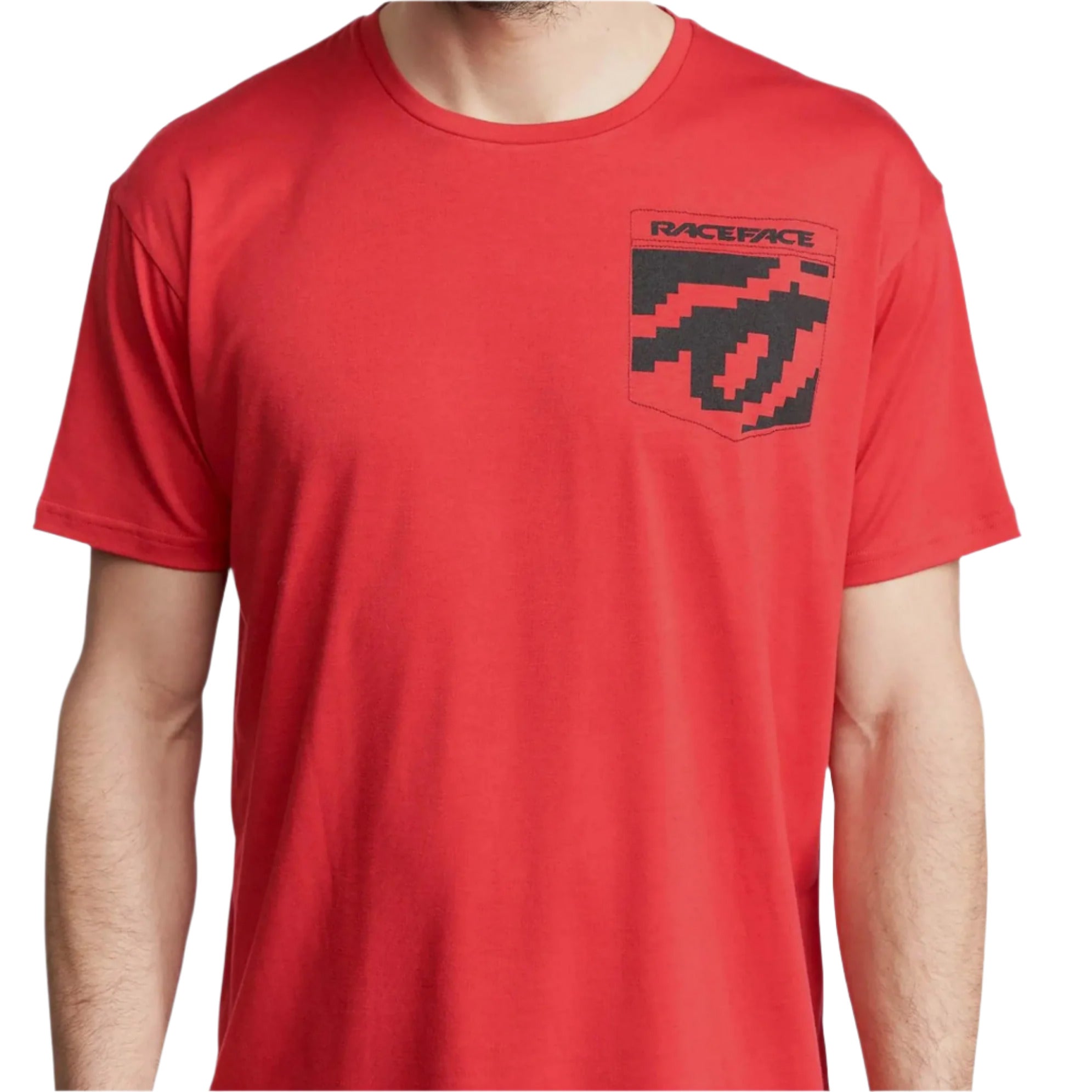 Race Face 8 Bit Pocket Short Sleeves Cycle T-Shirt Red - FREE UK Shipping, FREE 365 Day Returns | Moto Central