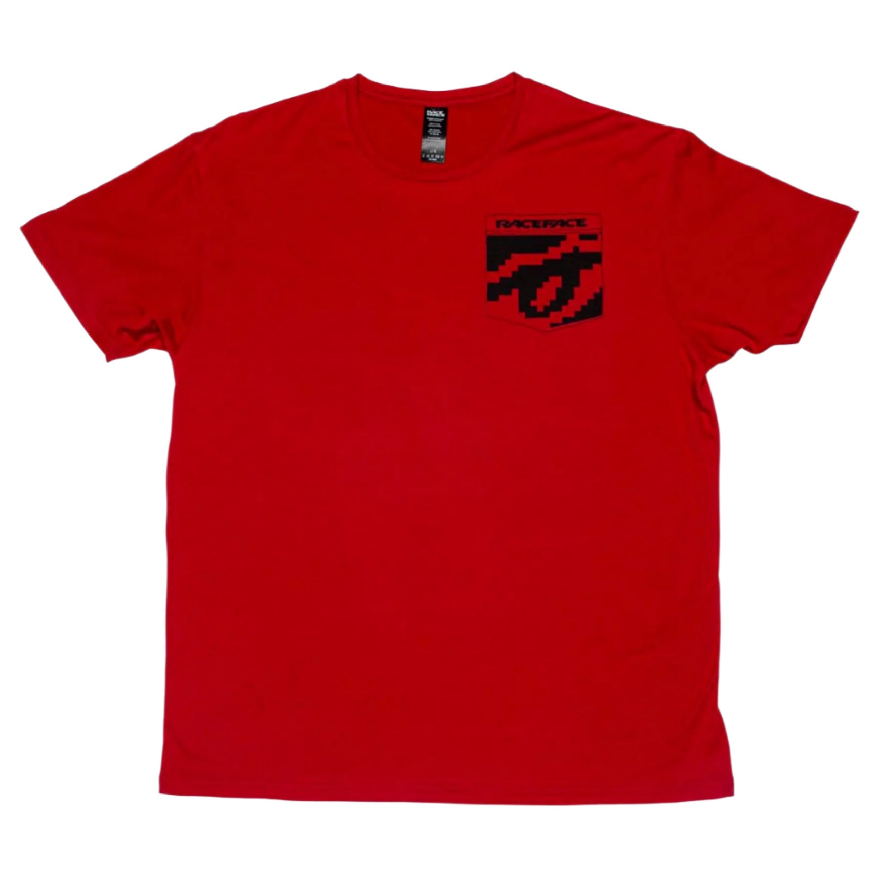 Race Face 8 Bit Pocket Short Sleeves Cycle T-Shirt Red - FREE UK Shipping, FREE 365 Day Returns | Moto Central