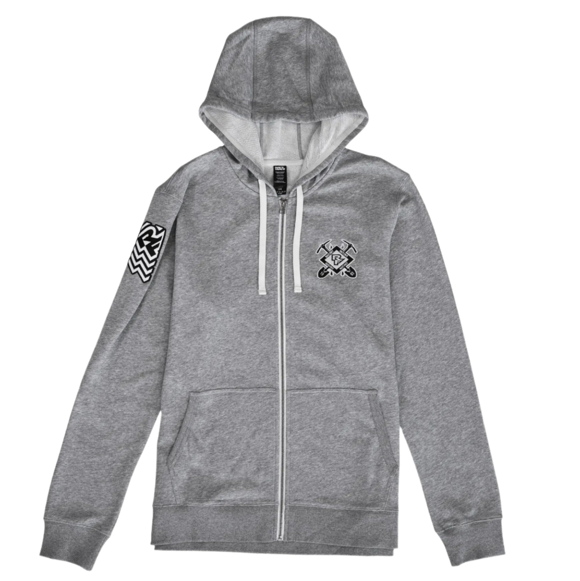 Race Face Crest Zip Cycle Hoodie Grey - FREE UK Shipping, FREE 365 Day Returns | Moto Central