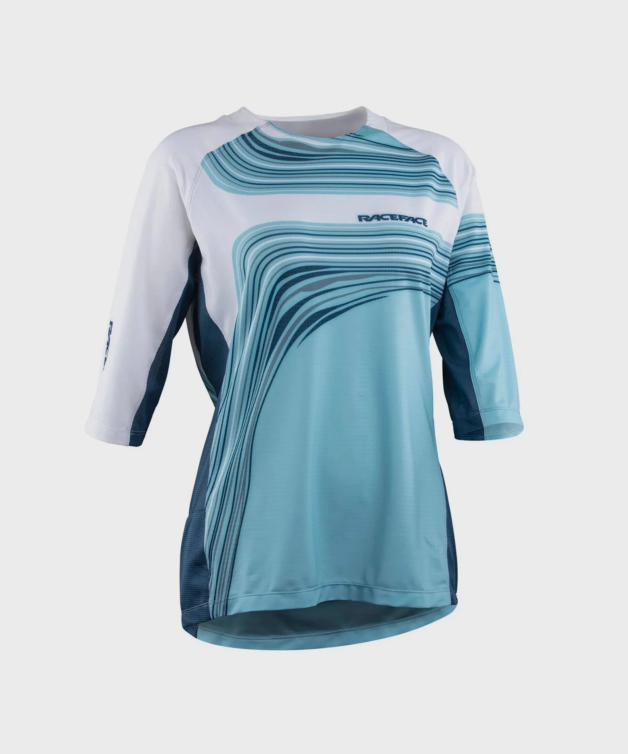 Race Face Khyber Ladies 3/4 Sleeves Cycle Jersey Sky Blue - FREE UK Shipping, FREE 365 Day Returns | Moto Central
