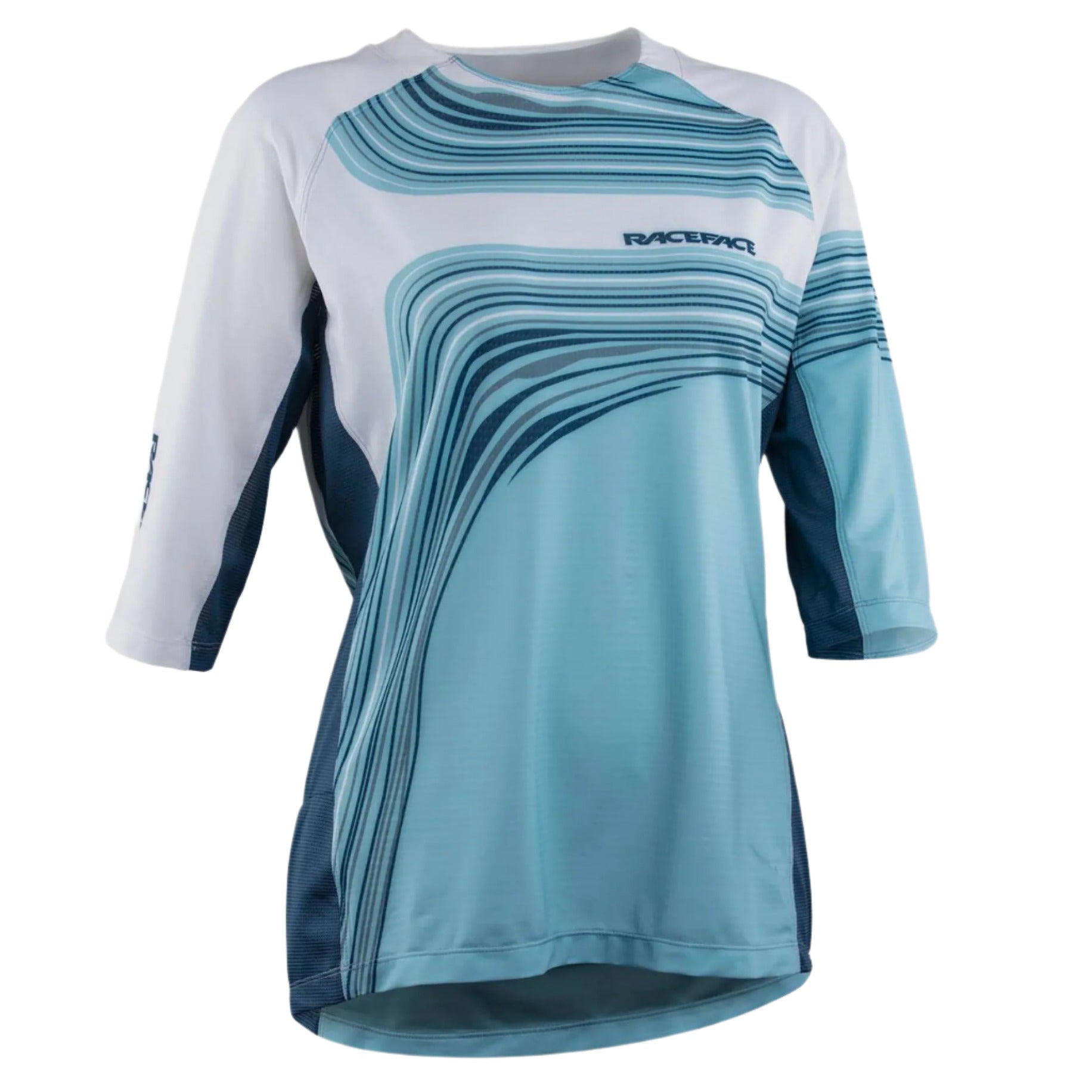 Race Face Khyber Ladies 3/4 Sleeves Cycle Jersey Sky Blue - FREE UK Shipping, FREE 365 Day Returns | Moto Central
