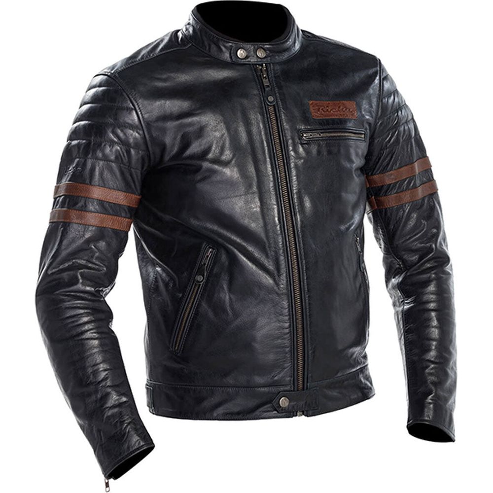 Richa Curtiss Leather Jacket Petrol / Brown