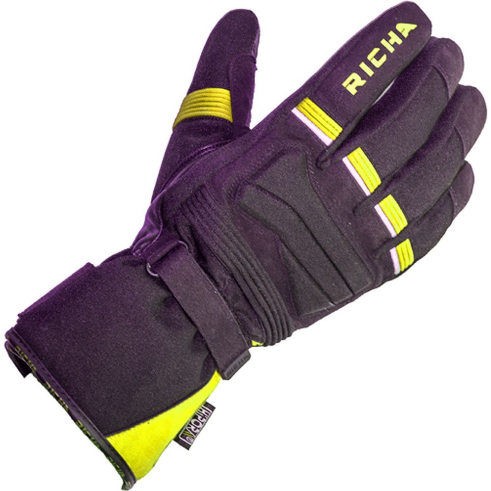 Richa Peak Textile Gloves Black / Fluo Yellow  - FREE UK Delivery - Moto Central