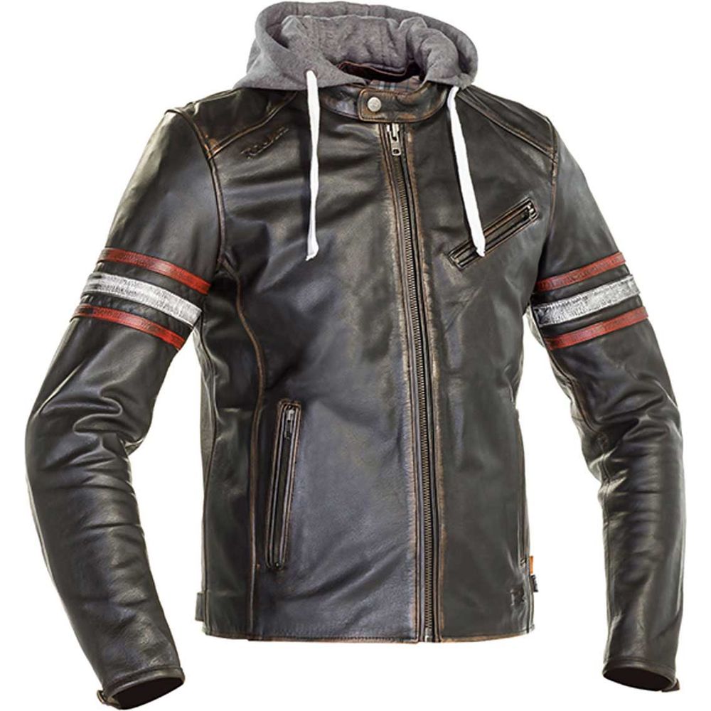 Richa Toulon 2 Hooded Leather Jacket Black / Red