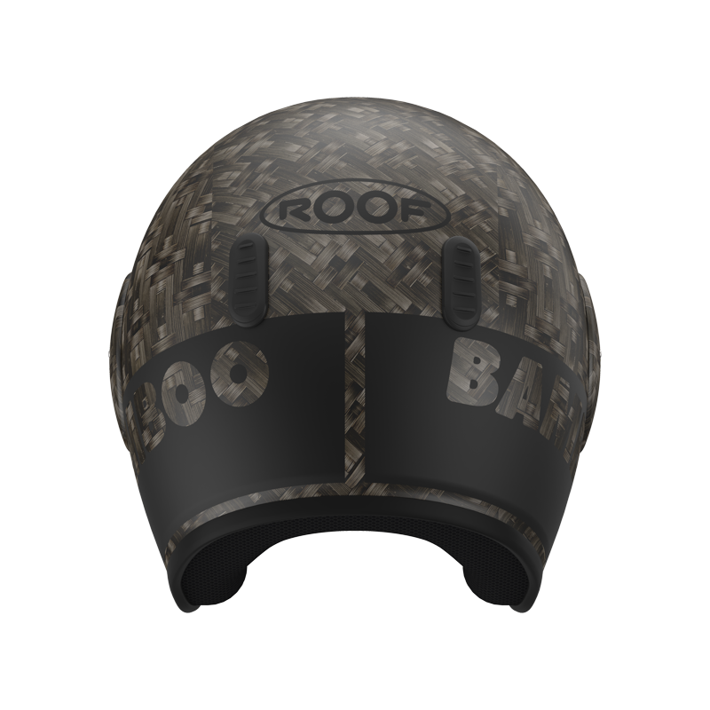 Roof RO15 Bamboo Matt Black helmet, rear view