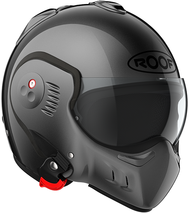 Roof RO5 Boxer Alpha Metal front-right three-quarter view in full-face configuration