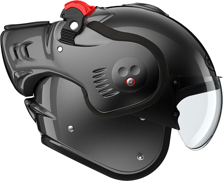 Roof RO5 Boxer Alpha Metal right-side view in open-face configuration