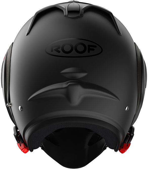 Roof RO5 Boxer Alpha Matt Black rear view in full-face configuration