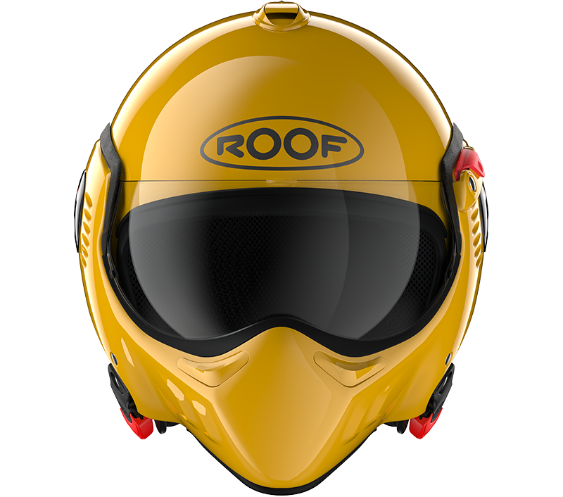 Roof RO5 Boxer Alpha Yellow front view in full-face configuration