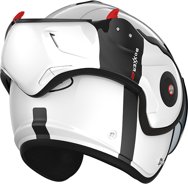 Roof RO9 Boxxer 2 Bond Black / White rear-right three-quarter open-face view