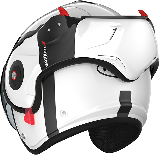 Roof RO9 Boxxer 2 Bond Black / White rear-left three-quarter open-face view