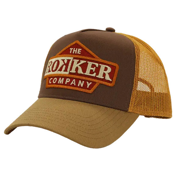 Rokker Ridge Trucker Cap Brown - three-quarter front view