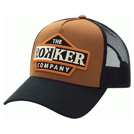 Rokker Ridge Trucker Cap Brown / Black - three-quarter front view