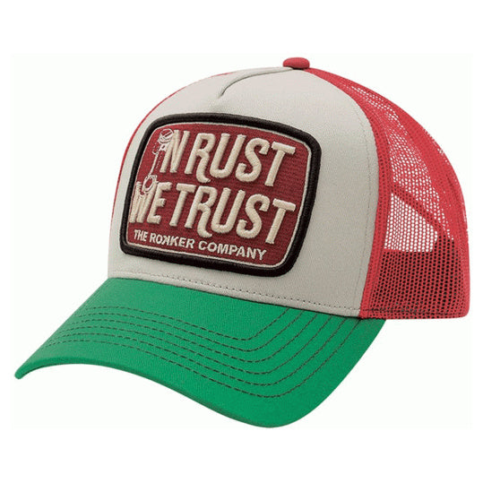 Rokker Rust'n Trust Trucker Cap Green / Red - three-quarter front view