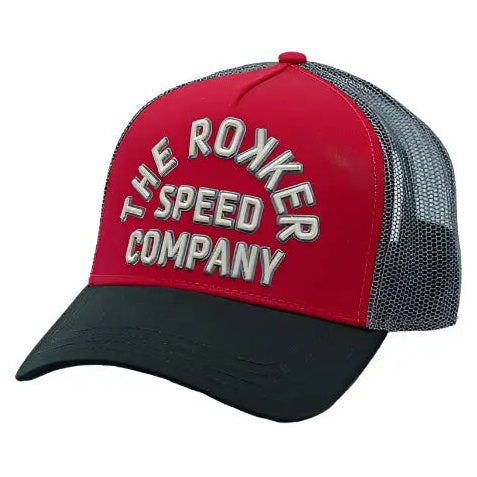 Rokker Speed Trucker Cap Red - three-quarter front view